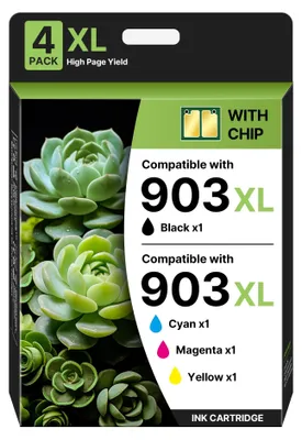 Produktbild von 903 Patronen 903XL Kompatible für HP 903 Druckerpatronen 903 XL für Druckerpatronen HP OfficeJet 6950 6951 6954 OfficeJet Pro 6960 6970 6974 903xl Multipack (Schwarz Cyan Magenta Gelb, 4er-Pack)
