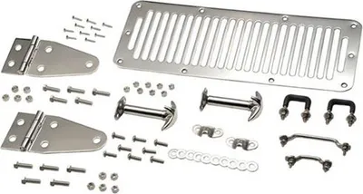 Zdjęcie produktu dla Zestaw osłon ze stali nierdzewnej Zestaw zawiasów Uchwyt Kratka wentylacyjna Jeep CJ 76-86 YJ 87-95