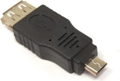 Produktbild von SYSTEM-S USB 2.0 Adapter Micro B Stecker zu Typ A Buchse Kabel in Schwarz