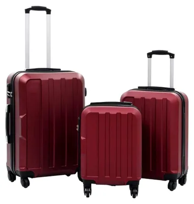 Produktbild von Hartschalen-Trolley-Set 3-teilig in Weinrot aus ABS