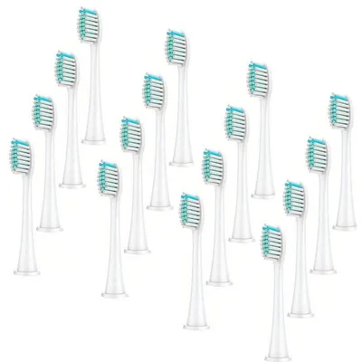 Produktbild von Elektrischer Zahnbürstenkopf, austauschbarer elektrischer Schallzahnbürstenkopf, geeignet für die elektrische Schallbürste von Philips Sonicare.Farbe:Weiß 16 Stück