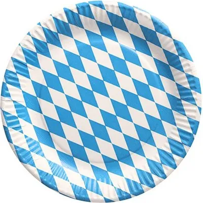 Produktbild von 500 Papstar Teller, Pappe rund Ø 23 cm Bayrisch Blau 88791