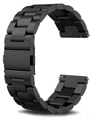 Productafbeelding van Solidchoice - Zwarte Stalen Vervangband voor Smartwatches 20MM