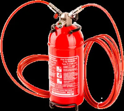 Produktbild von Gloria Typ P2 GXF-OS Automatik Feuerlöscher Boot Löschanlage 2kg Pulver 2x 2m Detektionsschlauchleitungen