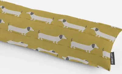 Produktbild von SCHÖNER LEBEN. Zugluftstopper Fryett`s Dackel Dachshund senf gelb Auswahl 80cm Länge