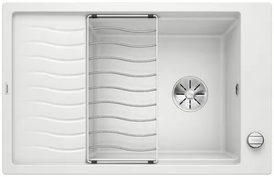 Produktbild von BLANCO ELON XL 6 S-F, SILGRANIT® PuraDur®, weiß, reversibel, mit Ablauffernbedienung, mit Zubehör