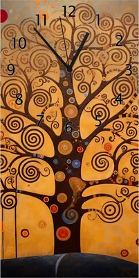 Produktbild von Wallario Design Wanduhr bedruckt, Größe 30 x 60 cm, Motiv: Baum des Lebens