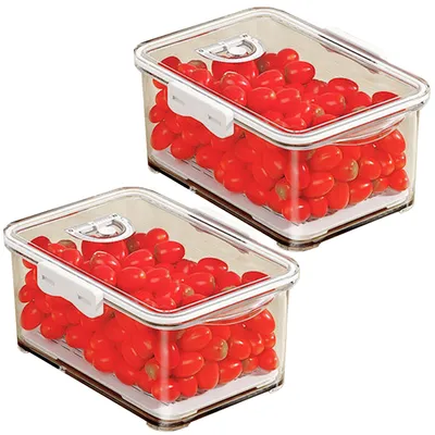 Vorratsbehälter-Set 2x 2,5 l mit Deckel, transparent, stapelbar
