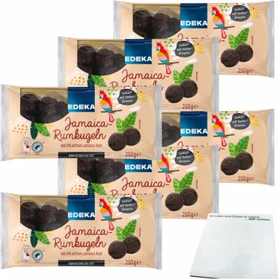 Produktbild von Edeka Jamaica-Rumkugeln mit 4 % echtem Jamaica-Rum ohne Einsatz von Aromen 6er Pack (6x250g Packung)  + usy Block