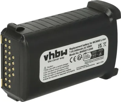 Produktbild von vhbw Akku kompatibel mit Symbol MC909X-S, MC909X-K, MC9097, MC9090-S, MC9090-K, MC9190, MC9190-G Handheld Computer Scanner (3400 mAh, 7,4 V, Li-Ion)