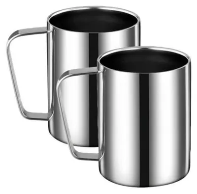Immagine prodotto di Tazza in acciaio inossidabile, 2 pezzi, capacità 500 ml, a doppia parete isolata, con manico, realizzata in acciaio inossidabile SUS304