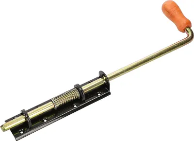 Zdjęcie produktu dla KOTARBAU® Sruba sprezynowa 380/13mm waska czarna do bram garazowych i furtek z drewnianym uchwytem