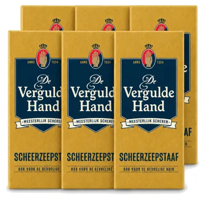 Immagine prodotto di 6 saponette da barba De Vergulde Hand - 75 g - confezione - 6 pezzi