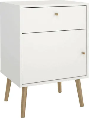 Image de Antenati - Chevet, 50x39x72h cm Blanc, une Étagère