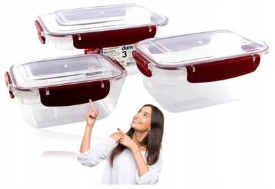 Produktbild von Dunya Kunststoff Lunchbox Behälter Set 3er BPA Frei