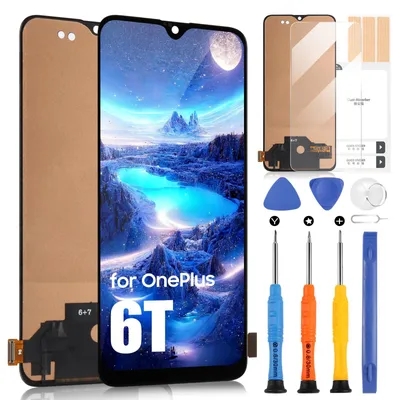 LCD-Ersatzdisplay für OnePlus 6T, schwarz, Incell, ohne Fingerabdruck