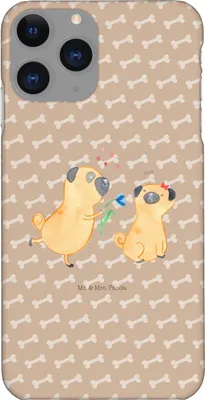 Produktbild von Mr. & Mrs. Panda Iphone 11 Pro Handyhülle Mops Verliebt - Hundeglück - Geschenk, Hund, Premium Kunststoff, Knuffig, Liebe, Handy Case, Sprüche