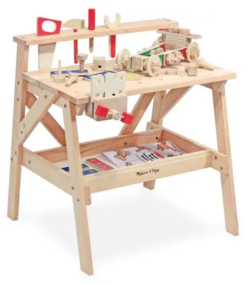Produktbild von Melissa & Doug hölzerner Arbeitstisch mit 55 Bauteilen