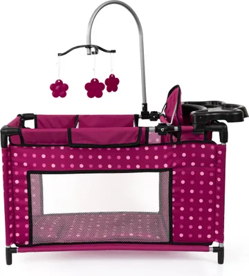Produktbild von Bayer Design 62667AA Puppenbett mit Schrank, Sitz, Mobile, Ablage, Bettdecke, Kissen, Puppenzubehör