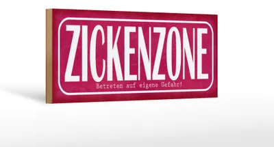 Produktbild von Holzschild Spruch 27x10cm Zickenzone eigene Gefahr
