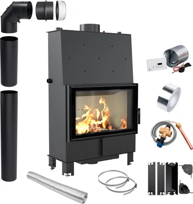 Produktbild von Wasserführender Kamin KRATKI LUCY 16 kW ∅200 Rohre & Montageset