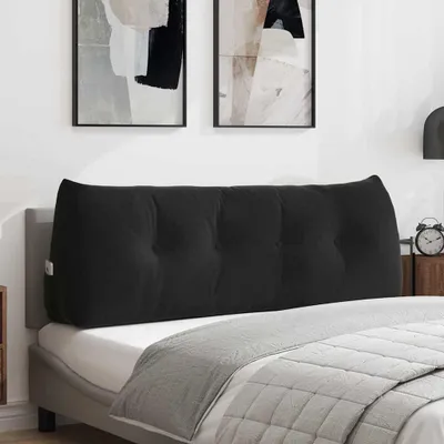 Immagine prodotto di vidaXL Cuscino per la schiena Nero 140 x 24 x 50 cm Velluto