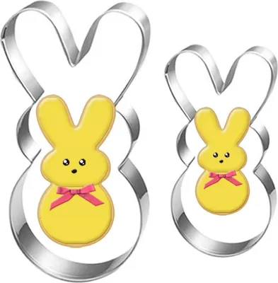 Produktbild von Osterhasen Ausstecher Set - 2 Stück - Edelstahl - Groß/Klein - Ostern Plätzchen Keksausstecher