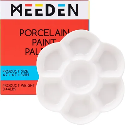 Productafbeelding van Wells Studio Porseleinen Verf Palet Lade - Kunstenaar Mengen Kleur Lade Door 4-3/4 Inches - 7.6cm - Aquarel Gouache Schilderen - Rond - Wit