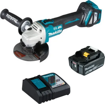 Produktbild von Makita Akku-Winkelschleifer DGA513Z 18V + Akku 5,0 Ah BL1850B + Ladegerät DC18RC