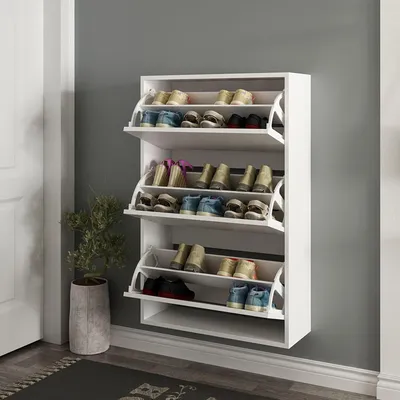 Immagine prodotto di Irgoli - Scarpiera, 70x25x109h cm Bianco, 6 Ripiani