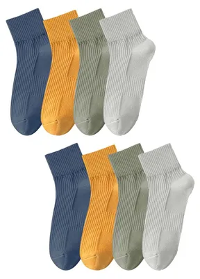 Image de Chaussettes Courtes Unies | Coton Côtelé Respirant de X...| 35–42 EU