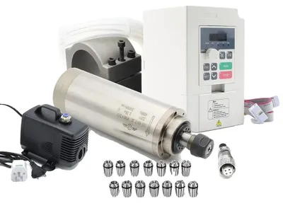 Obrázek produktu pro CNC vřetenový motor, 2,2 kW, vodochlazený, vysokorychlostní výkon, kompletní sada, 220 V