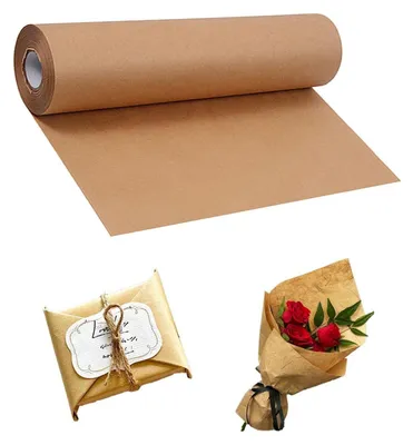 Zdjęcie produktu dla Papier do pakowania, kraft, 30 cm x 5 m, kolor brązowy. Papier z recyklingu, idealny do rękodzieła
