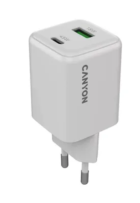 Produktbild von CANYON CU45AC GaN 45W 1xPD 1xQC EU-Wandladegert Wei