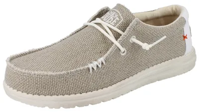 Produktbild von HEY DUDE Wally Braided Herren Slipper beige weiss Textil - Größe: 44