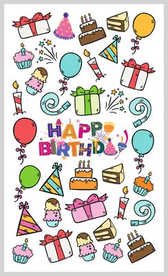 Produktbild von Ministicker Kinder Geburtstag 36-tlg.
