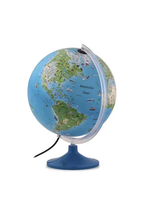 Image de Globe lumineux pour enfants Räthgloben, Atmosphere Family, Solid ou Silver, 30 cm Couleur : Plastique (bleu, transparent)