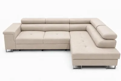Produktbild von Ecksofa L-Form ALVARO in Beige 275 x 90 x 202 cm mit Schlaffunktion und Bettkasten Rechts, KI-generiertes Bild