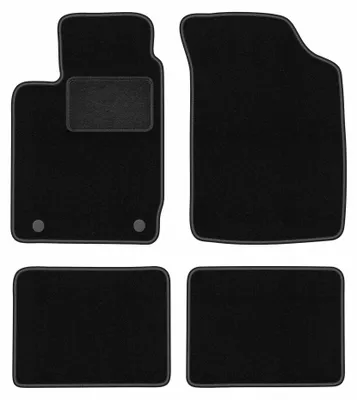 Obrázek produktu pro Velurové autokoberce pro: Renault Clio II 1998-2005 (hatchback) – sada 4 ks, černé, na míru – Wielganizator LUX