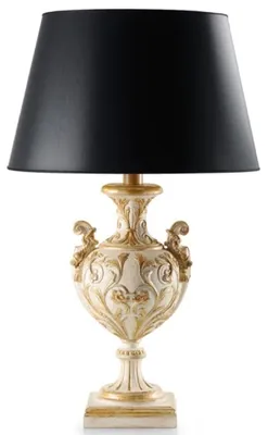 Produktbild von Casa Padrino Luxus Barock Tischleuchte Antik Cremeweiß / Antik Gold / Schwarz Ø 27 x H. 61,5 cm - Prunkvolle Barockstil Schreibtischleuchte mit Lampenschirm - Luxus Qualität -  Italy