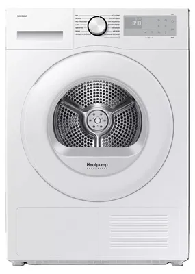 Produktbild von Samsung DV90DG52A0TH, Freistehend, Frontlader, Wärmepumpe, Weiß, Drehregler, Rechts