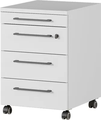 Produktbild von Rollcontainer 4 Schubladen, abschließbar AURAY-01 Lichtgrau B/H/T ca. 42/61/49cm