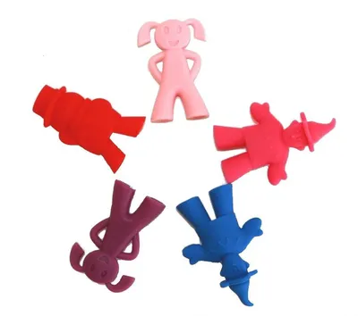 Produktbild von 055, 1 Stk Essstäbchen Clips, Essstäbchenhelfer aus Gummi, farbig zufällig