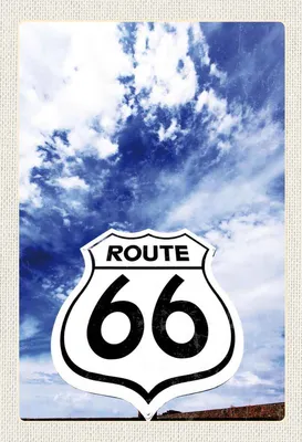 Image de vianmo Panneau en bois 30x20 cm Amerika USA Straße Route 66 Himmer