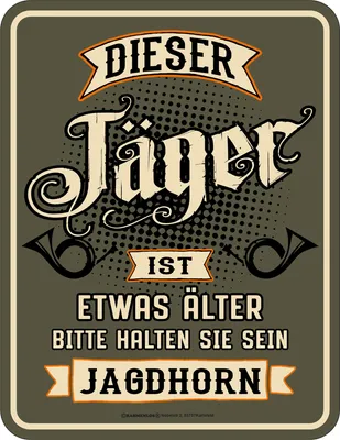 Produktbild von Empireposter Blechschild Jäger Jagdhorn Aluminium ca. 17x22 cm mit 4 Löchern