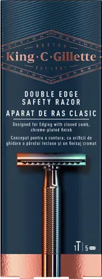 Image de Gillette - King Double Edge Safety Razor - Shaver + 5 spare blades
