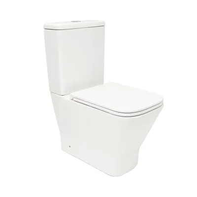 Produktbild von SAT B-Way Stand Kombi WC-Set spülrandlos Toilette Boden stehend und Wirbelspülung mit SoftClose WC-Sitz, weiß