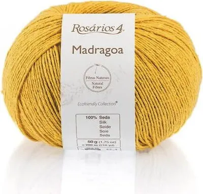 Obrázek produktu pro Rosarios 4 Madragoa, hedvábné vlákno, 50 g, jemné a ideální pro letní oděvy, žluto-zlaté barvy