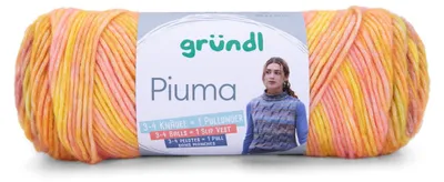 Produktbild von Gründl Wolle Piuma 100 g gelb-orange-rosa