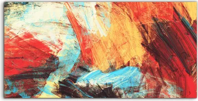 Produktbild von Coloray Acrylbild 100x50  Wandbild Acrylbilder Spritzer auf Weiß Abstrakte Malerei